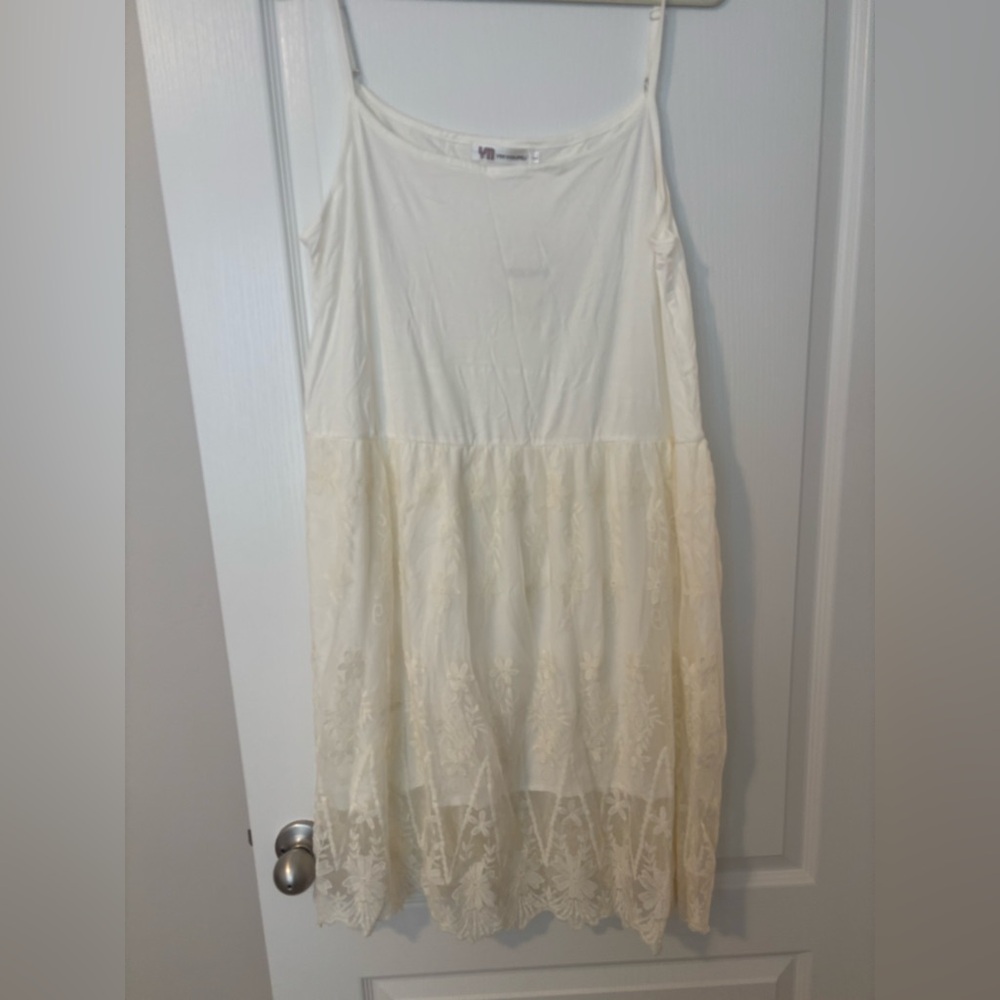 Amazon Cream Lace Mini Dress